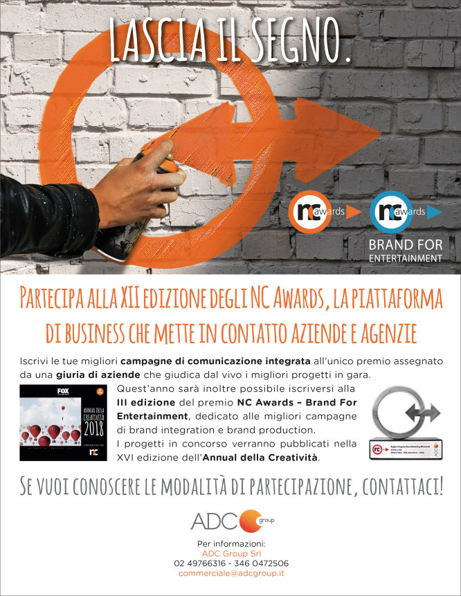 Pagina pubblicitaria NC Awards